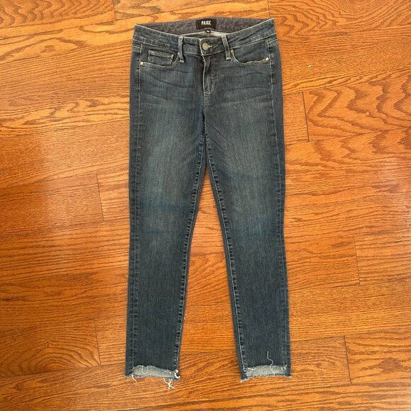 PAIGE Denim Skyline Ankle Peg Jeans Size 27 Raw Hem - Picture 2 of 12
